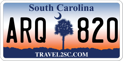 SC license plate ARQ820