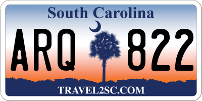 SC license plate ARQ822