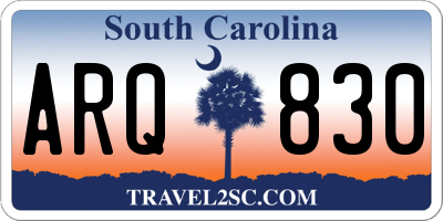 SC license plate ARQ830