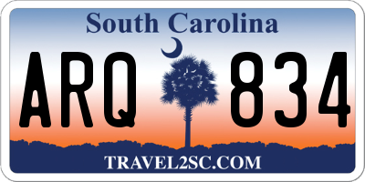 SC license plate ARQ834