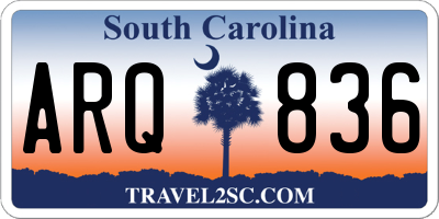 SC license plate ARQ836
