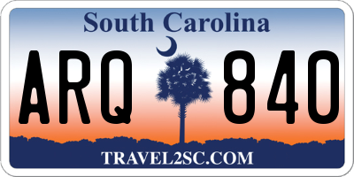 SC license plate ARQ840