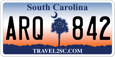 SC license plate ARQ842