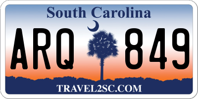 SC license plate ARQ849