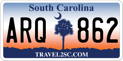 SC license plate ARQ862