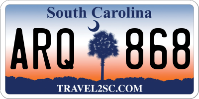 SC license plate ARQ868