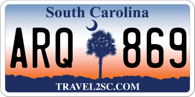 SC license plate ARQ869