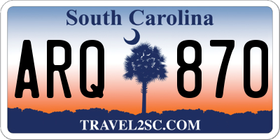SC license plate ARQ870
