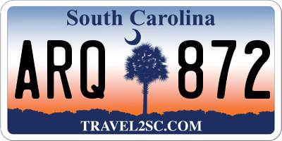 SC license plate ARQ872