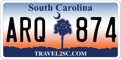 SC license plate ARQ874