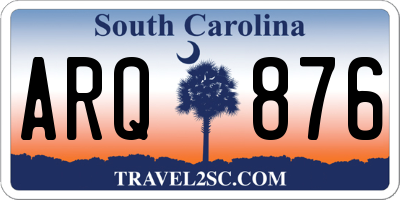 SC license plate ARQ876