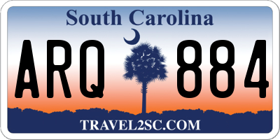 SC license plate ARQ884