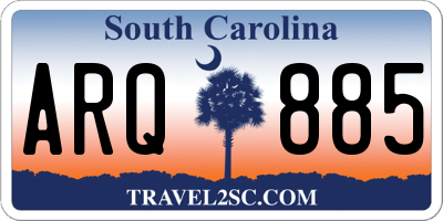 SC license plate ARQ885
