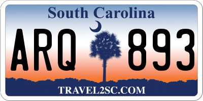 SC license plate ARQ893