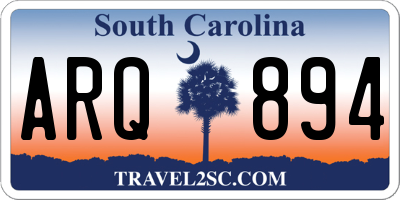SC license plate ARQ894