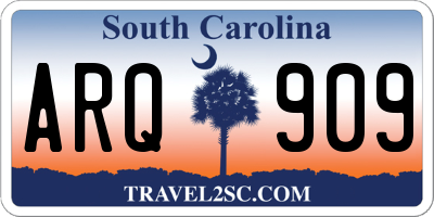 SC license plate ARQ909