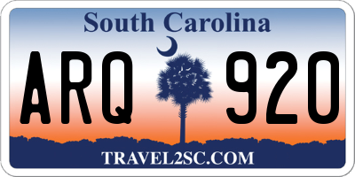 SC license plate ARQ920