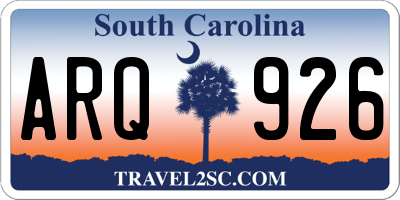 SC license plate ARQ926