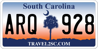 SC license plate ARQ928