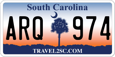 SC license plate ARQ974