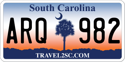 SC license plate ARQ982