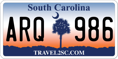 SC license plate ARQ986