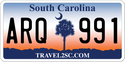 SC license plate ARQ991