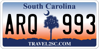 SC license plate ARQ993