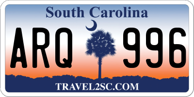 SC license plate ARQ996