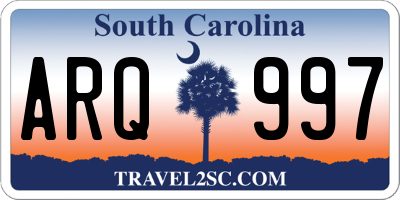 SC license plate ARQ997