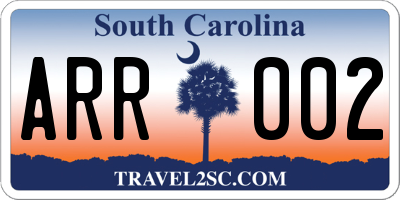 SC license plate ARR002