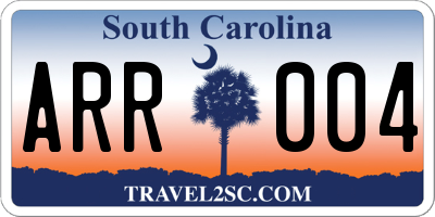 SC license plate ARR004
