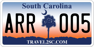 SC license plate ARR005