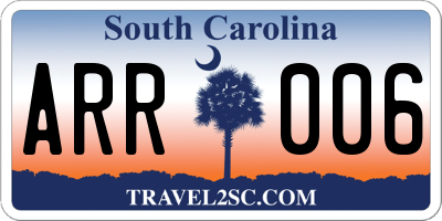 SC license plate ARR006