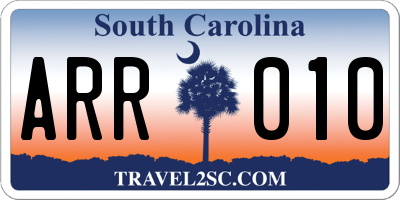 SC license plate ARR010