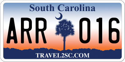SC license plate ARR016