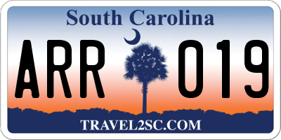 SC license plate ARR019