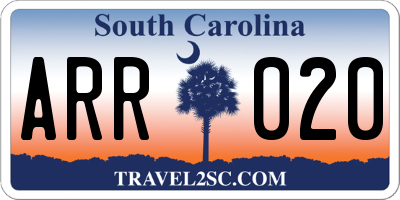 SC license plate ARR020