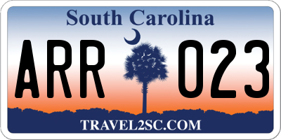 SC license plate ARR023