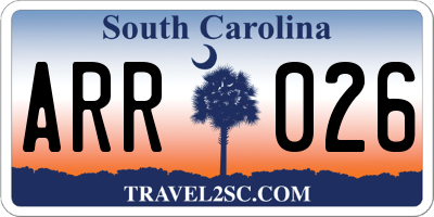 SC license plate ARR026