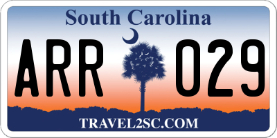 SC license plate ARR029