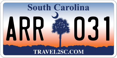 SC license plate ARR031