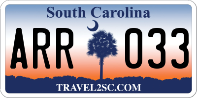 SC license plate ARR033