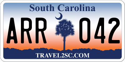 SC license plate ARR042