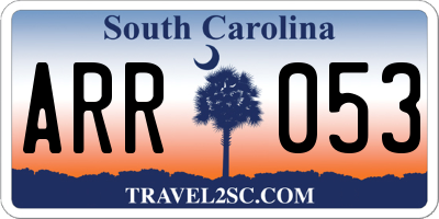 SC license plate ARR053