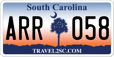 SC license plate ARR058