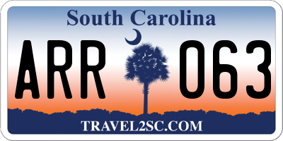 SC license plate ARR063