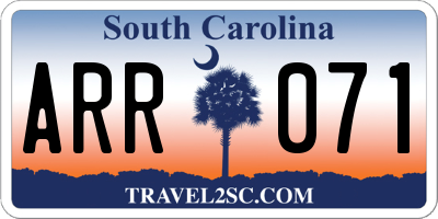 SC license plate ARR071