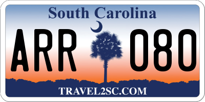 SC license plate ARR080