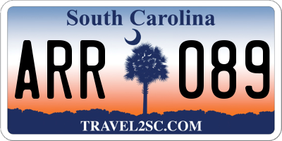 SC license plate ARR089